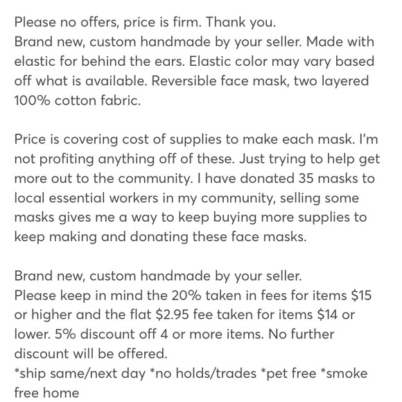 Adult dumbo reversible fabric face mask new - Picture 2 of 4